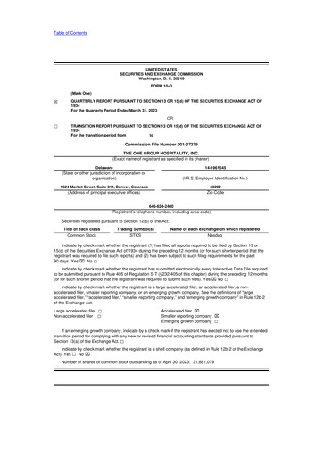 Thumbnail The ONE Group Hospitality 10-Q Quarterly Report FY2023 