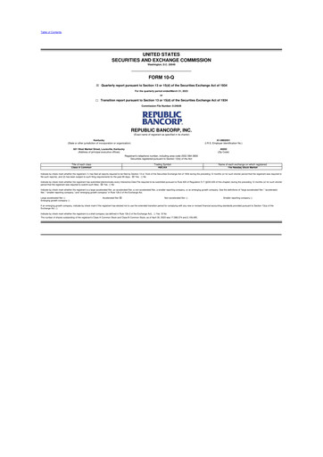 Thumbnail Republic Bank 10-Q Quarterly Report FY2023 