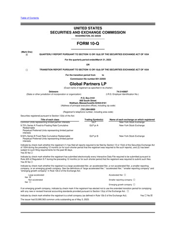 Thumbnail Global Partners LP 10-Q Quarterly Report FY2023 