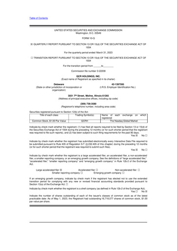 Miniature QCR Holdings
 10-Q Rapport trimestriel 2023 