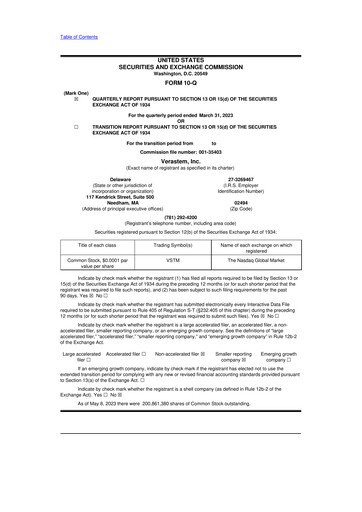 Thumbnail Verastem Oncology
 10-Q Quarterly Report FY2023 