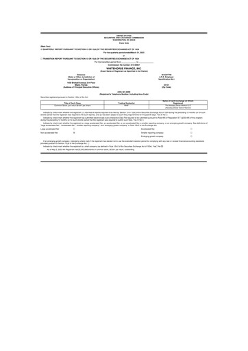 Thumbnail WhiteHorse Finance 10-Q Quarterly Report FY2023 