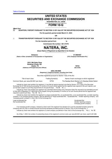 Thumbnail Natera 10-Q Quarterly Report FY2023 