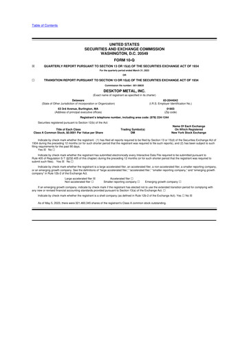 Miniature Desktop Metal 10-Q Rapport trimestriel 2023 