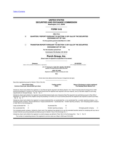 Thumbnail Porch Group 10-Q Quarterly Report FY2023 