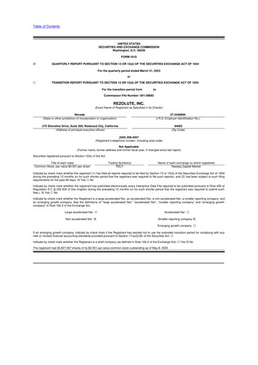Thumbnail Rezolute 10-Q Quarterly Report FY 