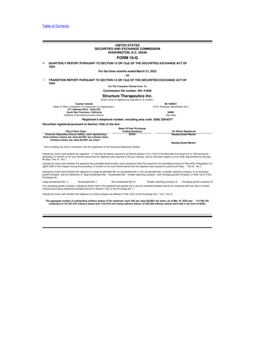 Thumbnail Structure Therapeutics 10-Q Quarterly Report FY 