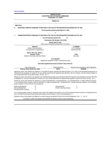 Thumbnail Nutex Health 10-Q Quarterly Report FY2023 