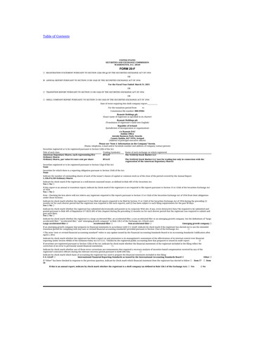 Thumbnail Ryanair 20-F Annual Report 2023