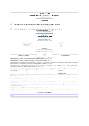 Thumbnail Lamb Weston 10-K Annual Report 2023