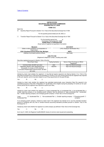 Thumbnail Agree Realty
 10-Q Quarterly Report FY2023 