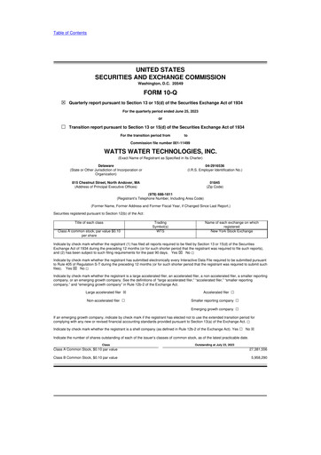 Thumbnail Watts Water Technologies
 10-Q Quarterly Report FY2023 