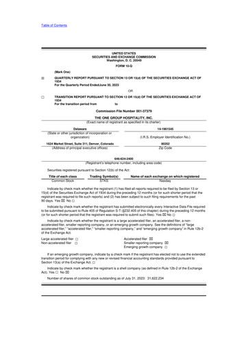 Thumbnail The ONE Group Hospitality 10-Q Quarterly Report FY2023 