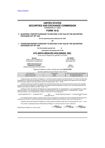 Thumbnail Atlanta Braves Holdings, Inc. 10-Q Quarterly Report FY2023 