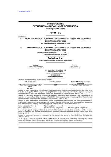 Thumbnail Enfusion 10-Q Quarterly Report FY2023 