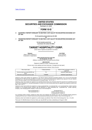Thumbnail Target Hospitality 10-Q Quarterly Report FY2023 