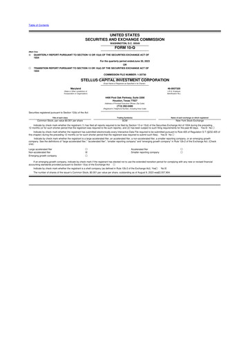 Thumbnail Stellus Capital Investment Corporation 10-Q Quarterly Report FY2023 