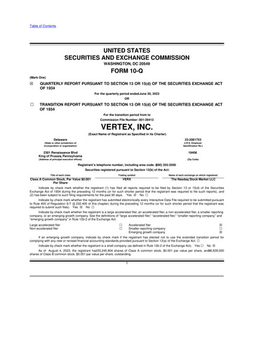 Thumbnail Vertex 10-Q Quarterly Report FY2023 