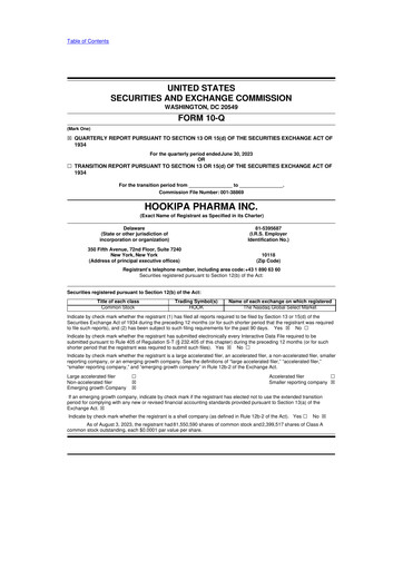 Thumbnail HOOKIPA Pharma 10-Q Quarterly Report FY2023 