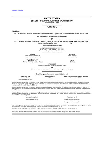 Thumbnail BioXcel Therapeutics 10-Q Quarterly Report FY2023 