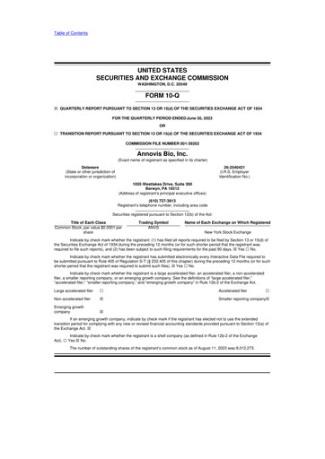 Thumbnail Annovis Bio 10-Q Quarterly Report FY 