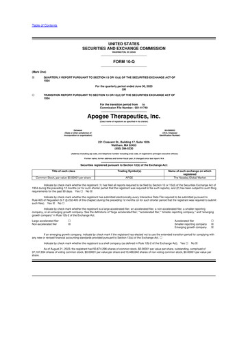 Thumbnail Apogee Therapeutics 10-Q Quarterly Report FY 