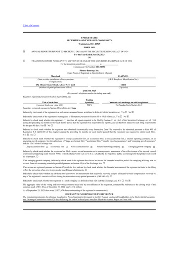 Thumbnail Pioneer Bancorp 10-K Annual Report 2023