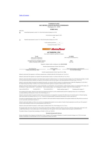 Thumbnail AutoZone 10-K Annual Report 2023