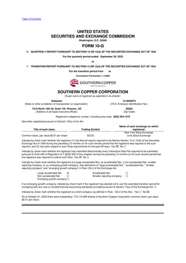 Thumbnail Southern Copper 10-Q Quarterly Report FY2023 