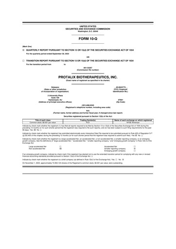 Thumbnail Protalix BioTherapeutics
 10-Q Quarterly Report FY 
