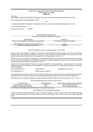 Vorschaubild International Seaways 10-Q Quartalsbericht 2023 