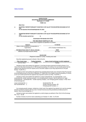 Thumbnail The ONE Group Hospitality 10-Q Quarterly Report FY2023 