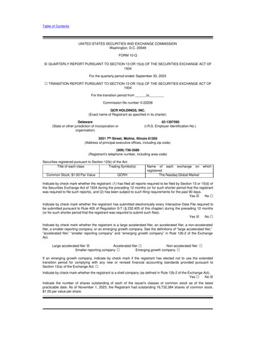 Miniature QCR Holdings
 10-Q Rapport trimestriel 2023 