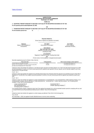 Thumbnail Payoneer 10-Q Quarterly Report FY2023 