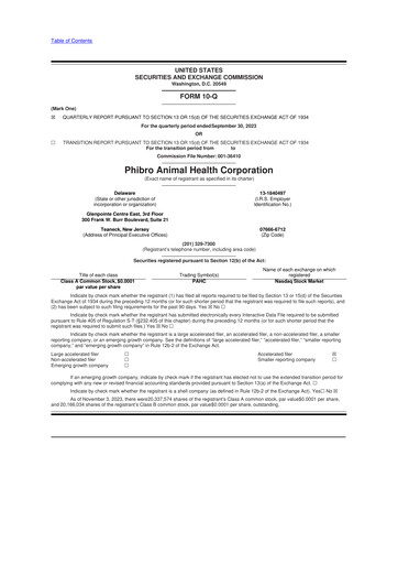 Thumbnail Phibro Animal Health
 10-Q Quarterly Report FY2024 