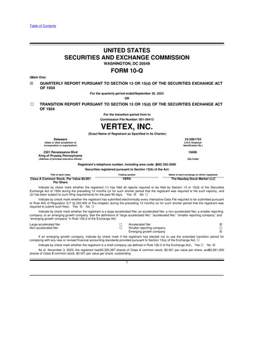 Thumbnail Vertex 10-Q Quarterly Report FY2023 