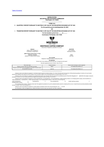 Vorschaubild Westrock Coffee 10-Q Quartalsbericht 2023 