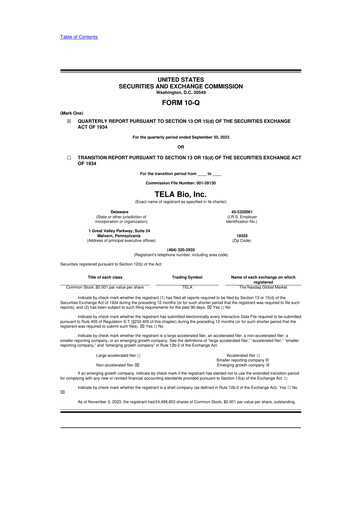 Vorschaubild TELA Bio 10-Q Quartalsbericht 2023 
