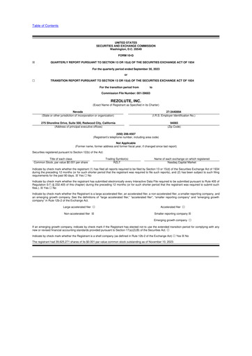 Thumbnail Rezolute 10-Q Quarterly Report FY 