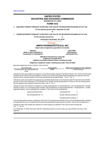 Thumbnail Ampio Pharmaceuticals 10-Q Quarterly Report FY2023 