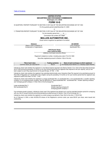 Thumbnail Mullen Automotive 10-Q Quarterly Report FY2024 