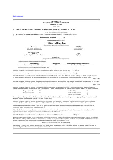 Thumbnail Hilltop Holdings 10-K Annual Report 2023