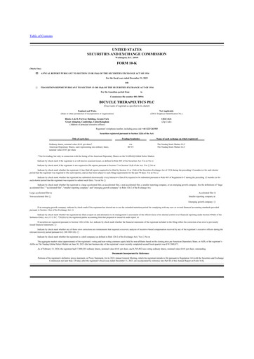 Vorschaubild Bicycle Therapeutics 10-K Jahresbericht 2023