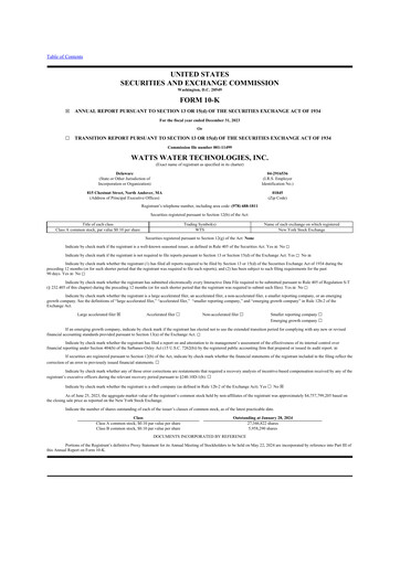 Thumbnail Watts Water Technologies
 10-K Annual Report 2023