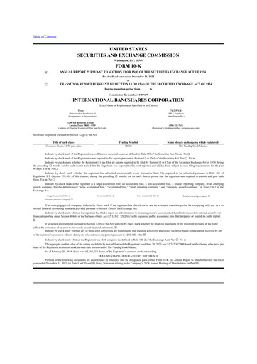 Thumbnail International Bancshares Corp 10-K Annual Report 2023