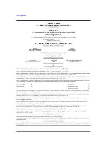 Thumbnail National Bank Holdings
 10-K Annual Report 2023