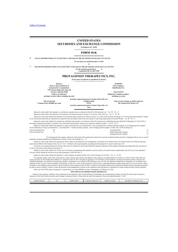 Vorschaubild Protagonist Therapeutics
 10-K Jahresbericht 2023