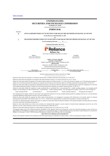 Thumbnail Reliance


 10-K Annual Report 2023