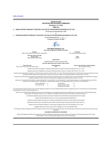 Thumbnail Aris Water Solutions 10-K Annual Report 2023