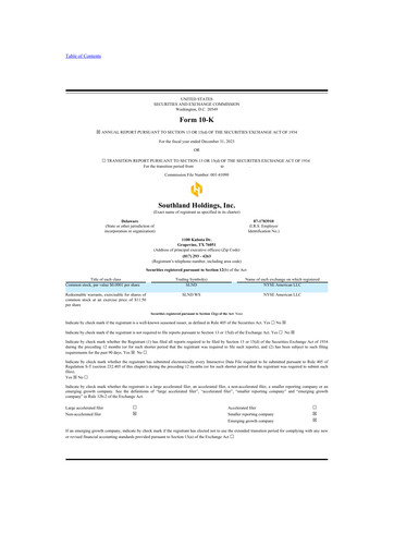 Thumbnail Southland Holdings 10-K Annual Report 2023